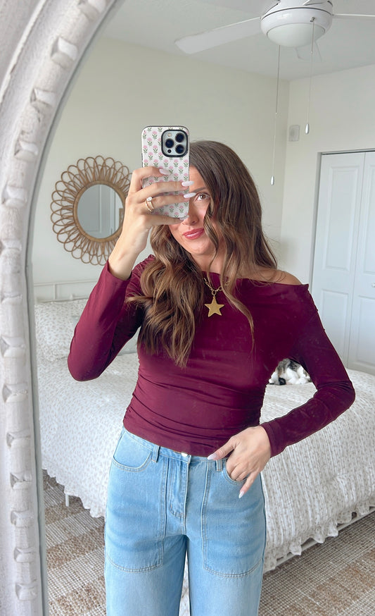 DAWN LONG SLEEVE - BURGUNDY