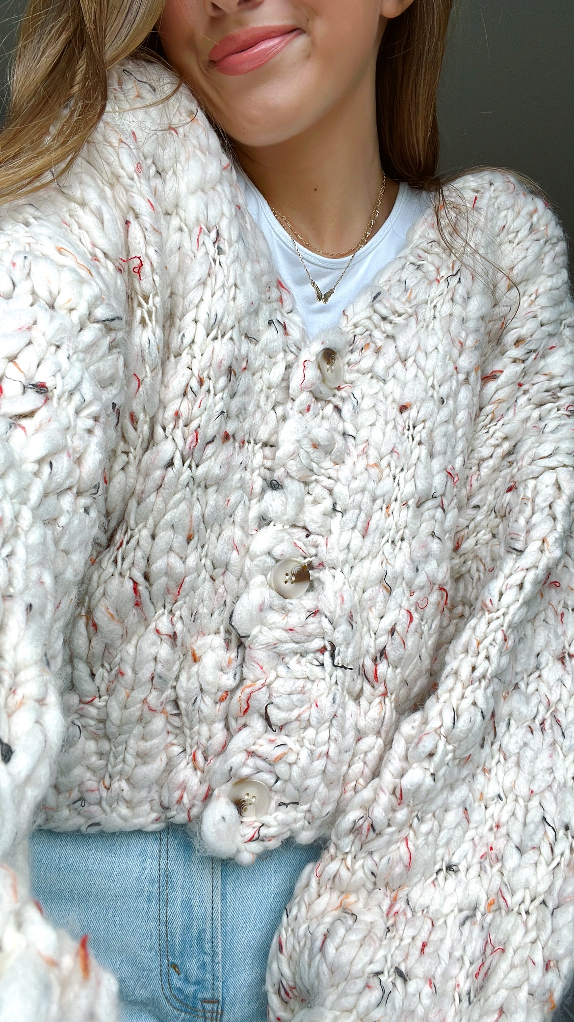 SNOW ON THE BEACH CARDI