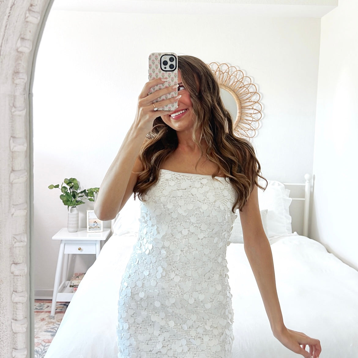 Sequin White Bodycon Dress