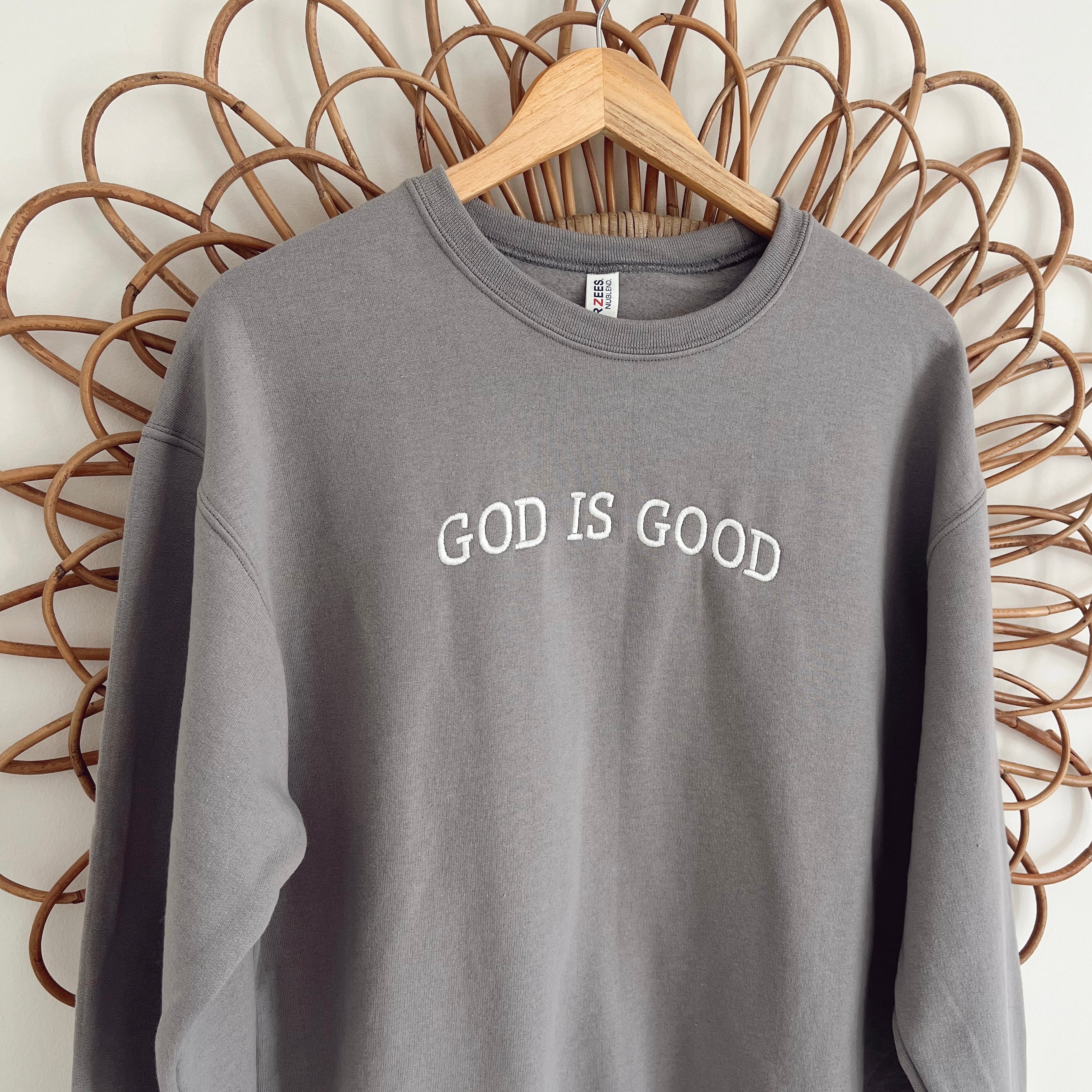 'GOD IS GOOD' CREW - GREY