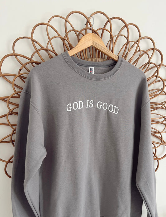 'GOD IS GOOD' CREW - GREY