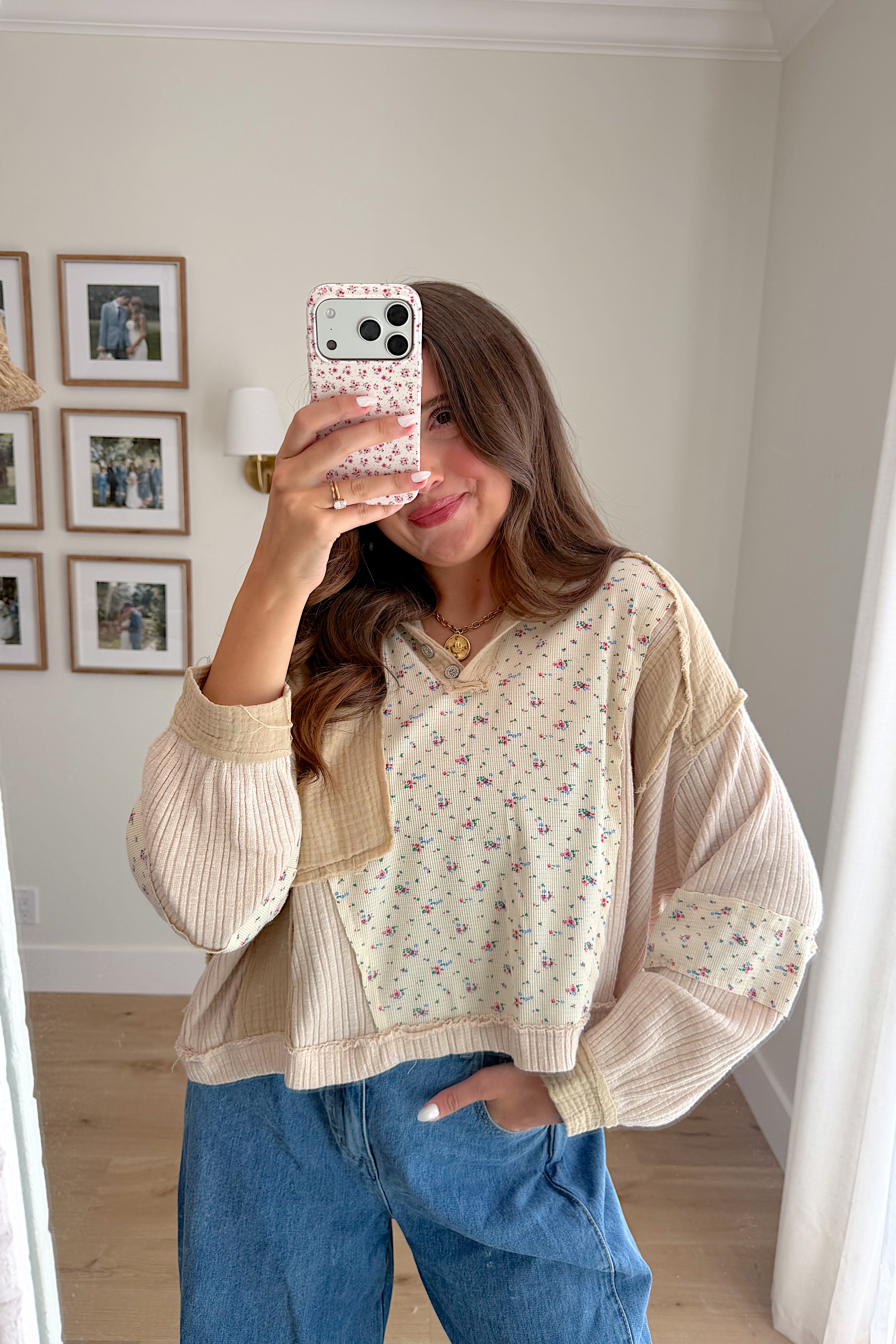 Harvest  Patchwork Hoodie Top