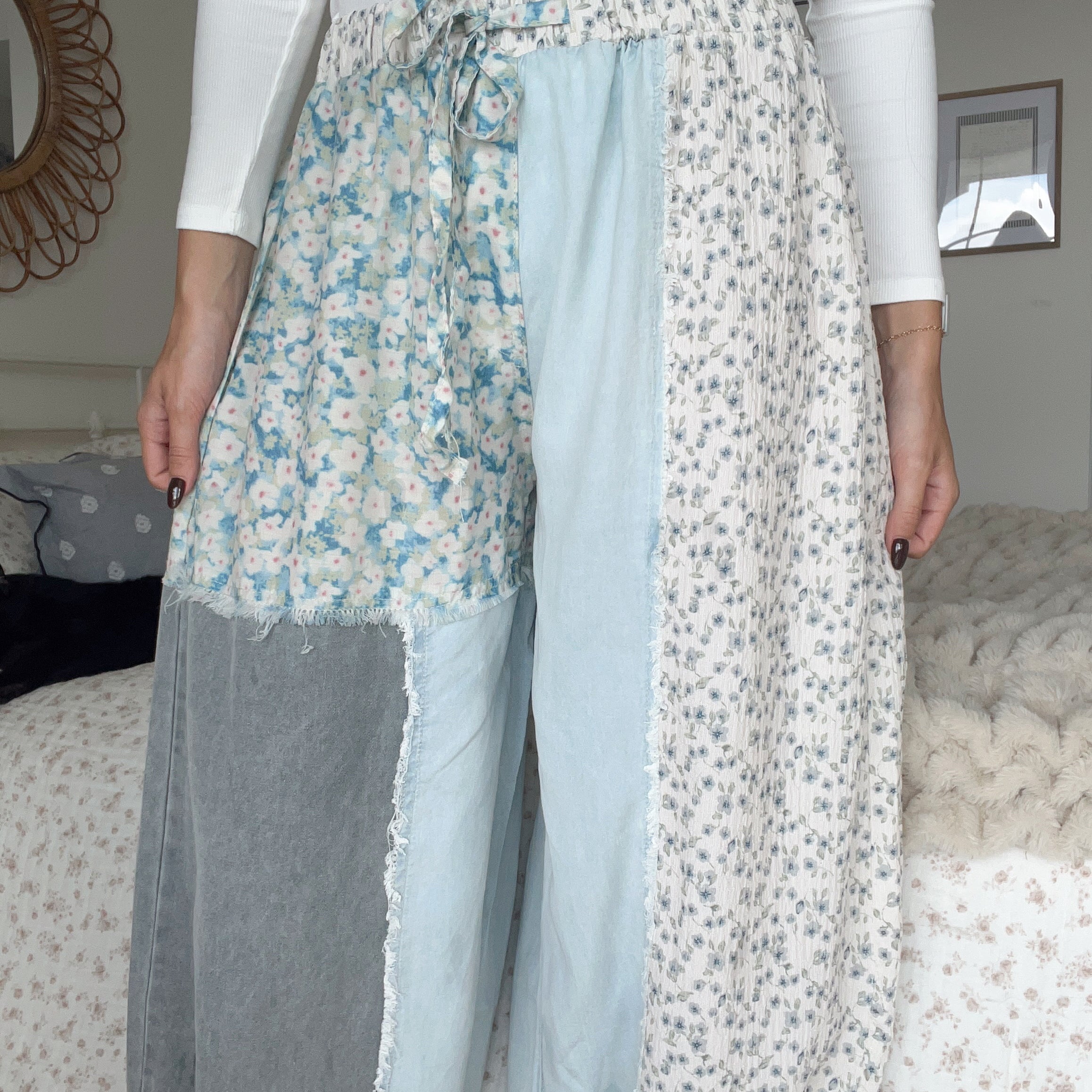 Meadow Denim Patchwork Joggers