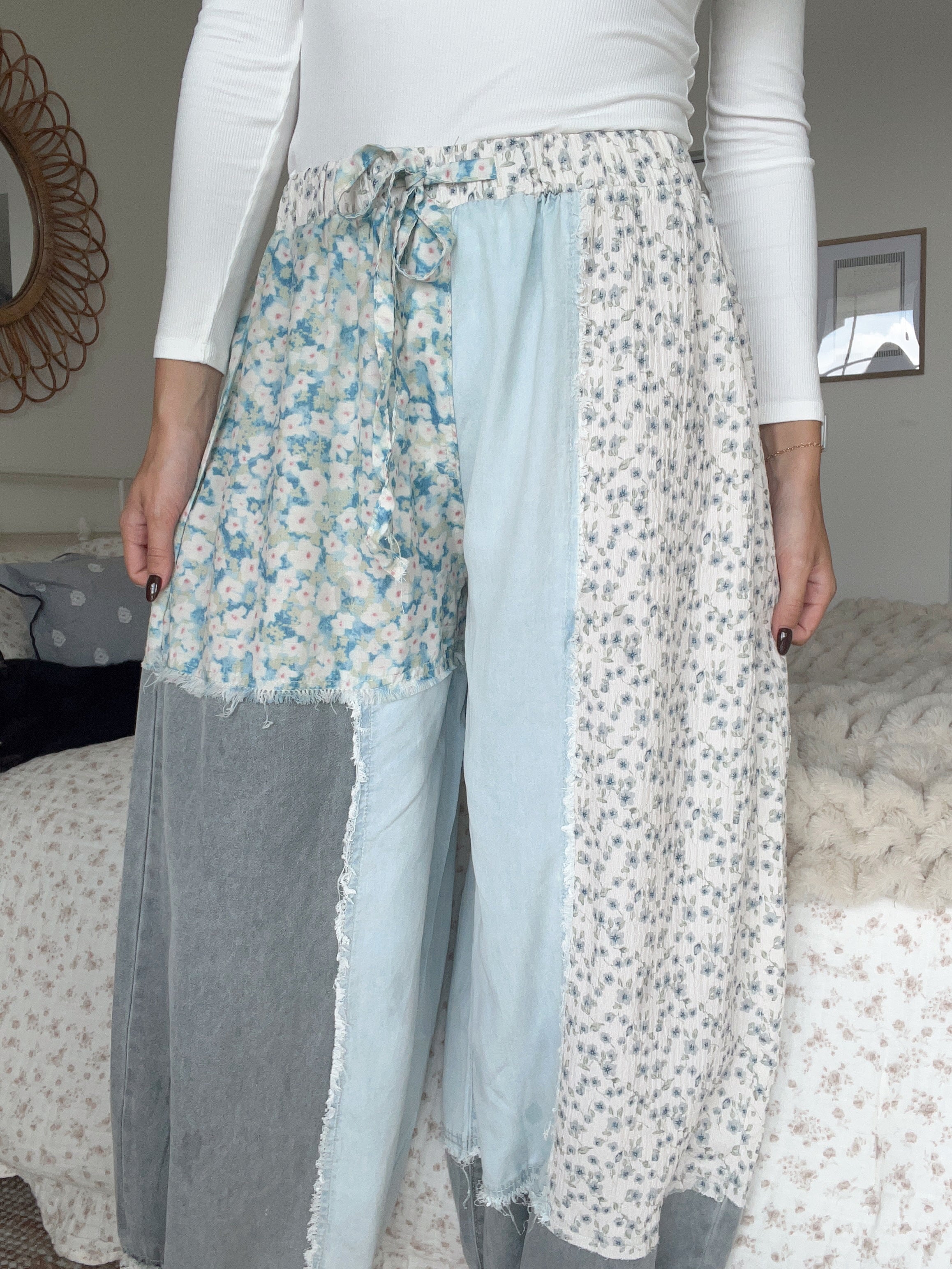 Meadow Denim Patchwork Joggers