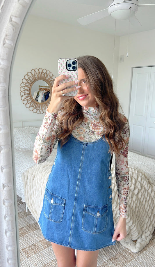 MARLEY OVERALL MINI DRESS