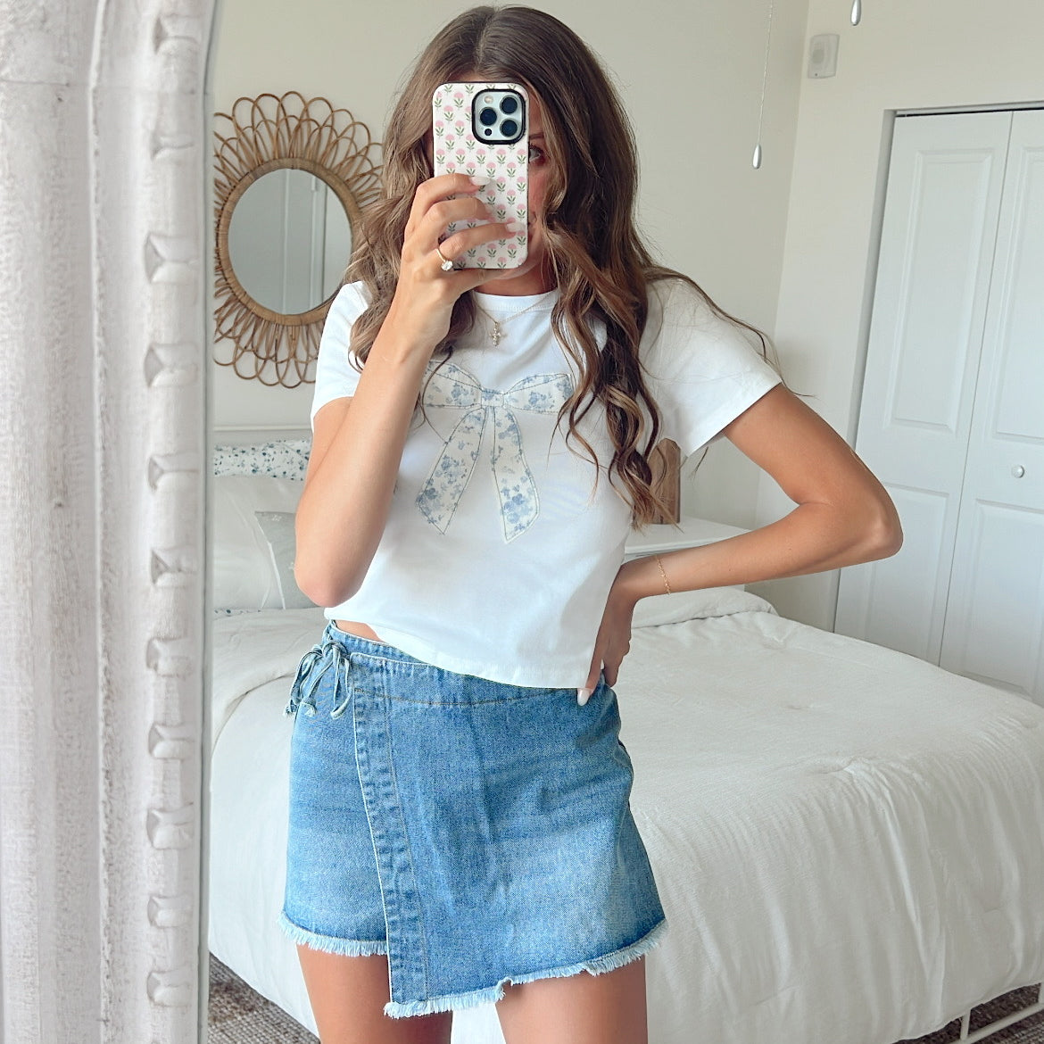 Jean Side Tie Skort