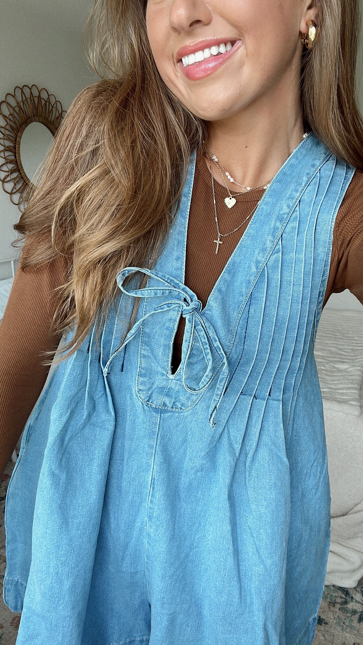 DENIM GIRL ROMPER - LIGHT WASH