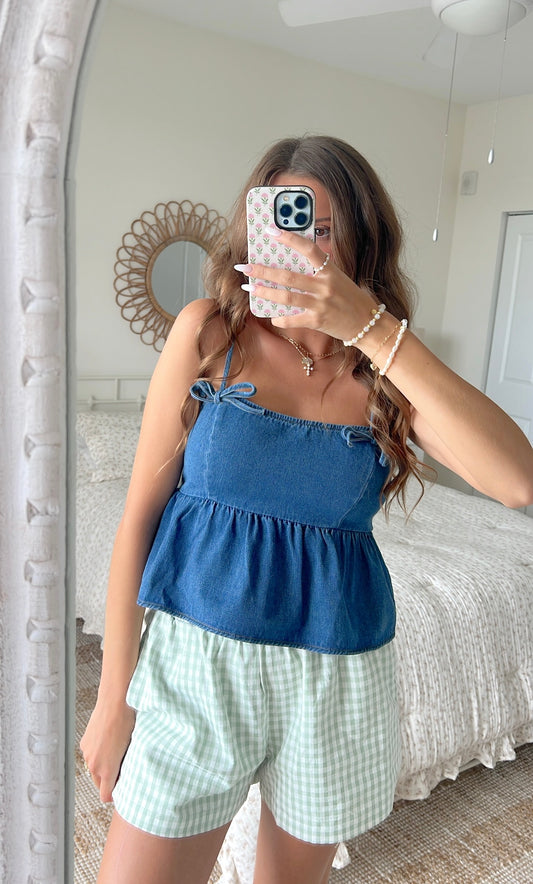 PEPLUM BOW TANK