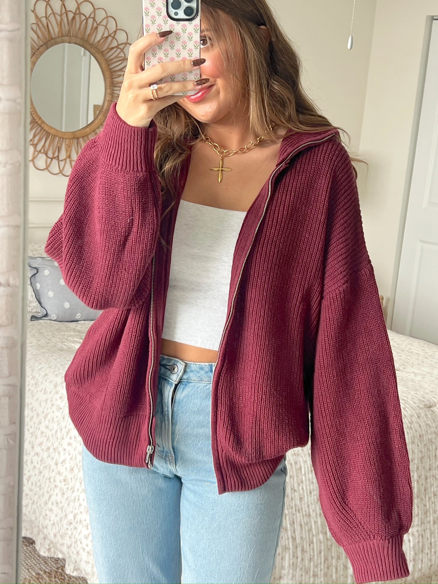 THE LULANI ZIP - CRANBERRY
