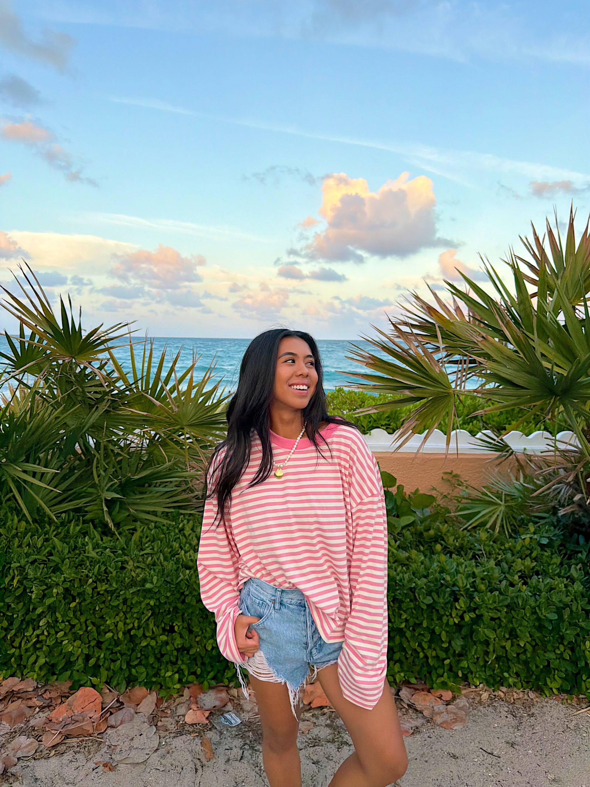 Maggie Long Sleeve Top - Pink