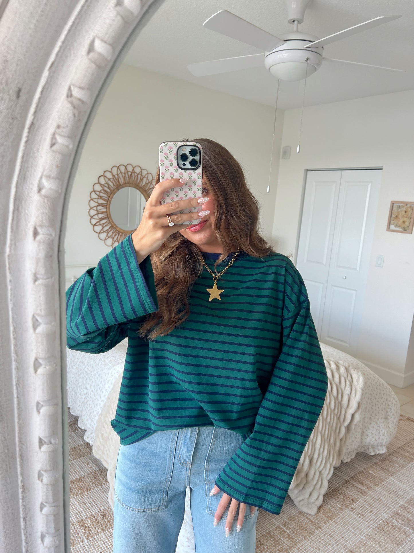 PINES STRIPED TOP - EVERGREEN