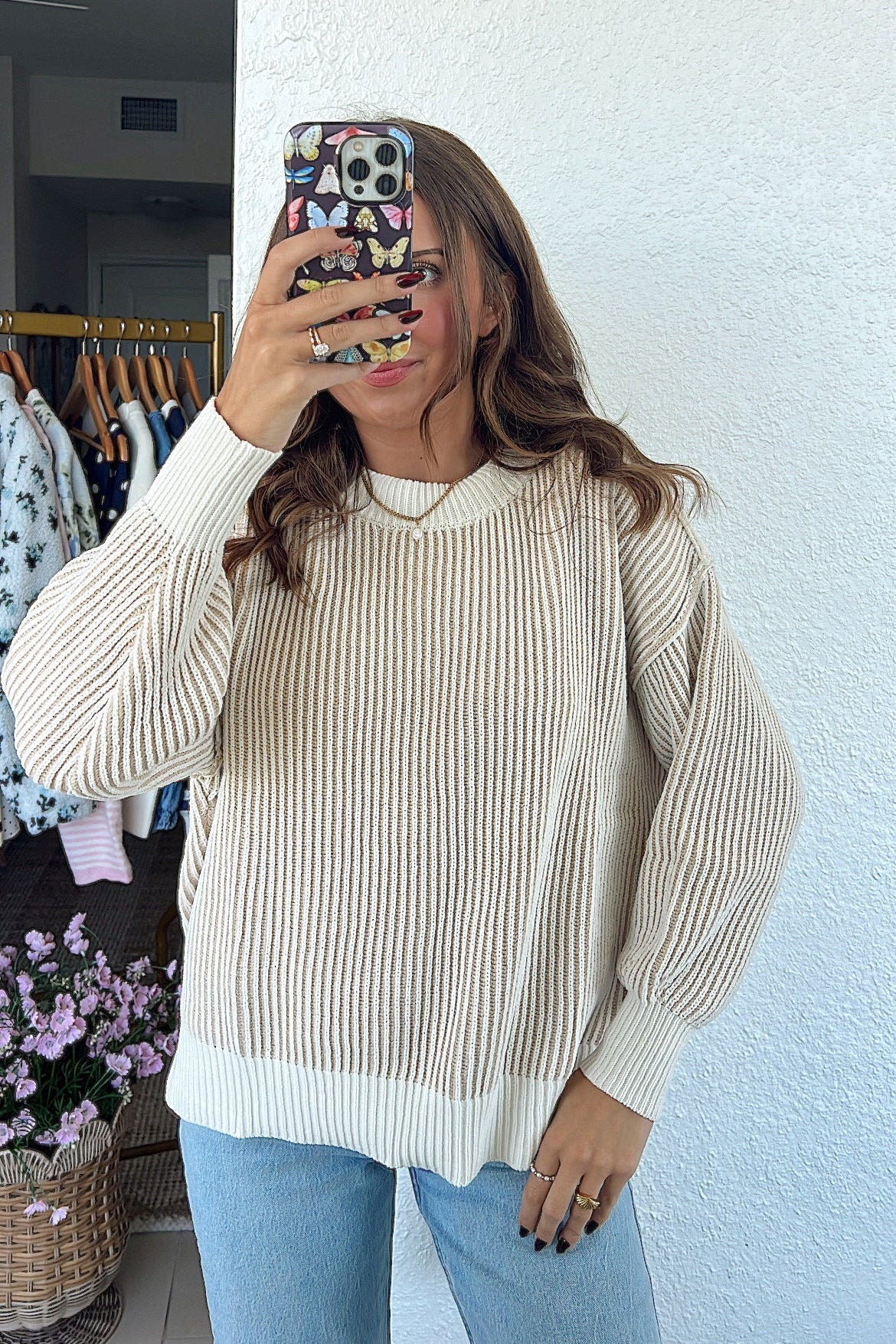 Willow Striped Sweater - Cream