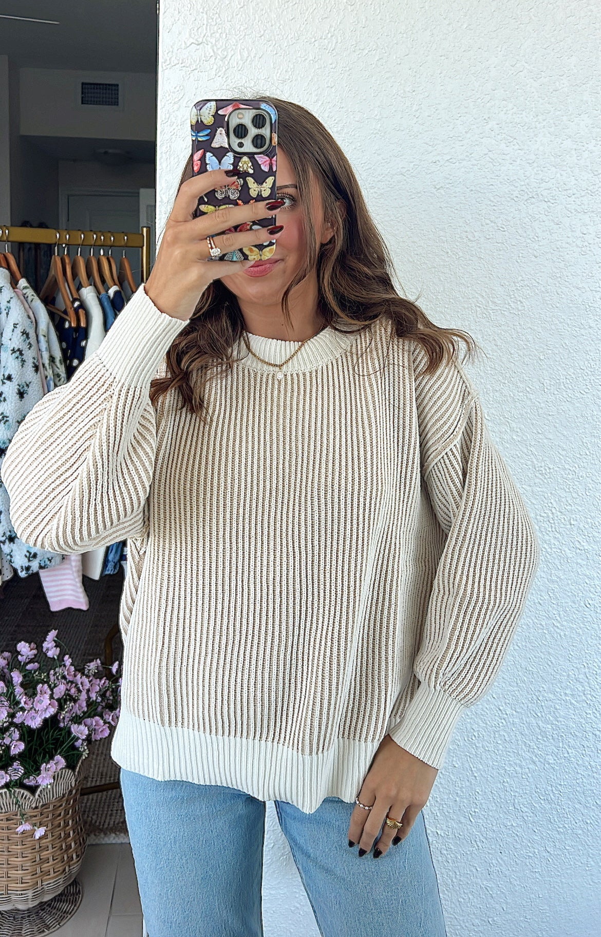Willow Striped Sweater - Cream