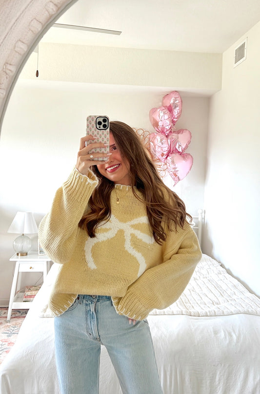 RIBBON GIRL KNIT - BUTTER YELLOW