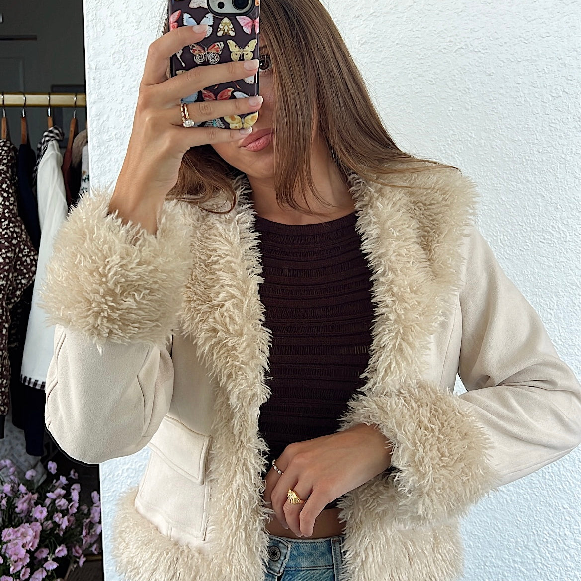 Serena Cloud Suede & Shearling Jacket