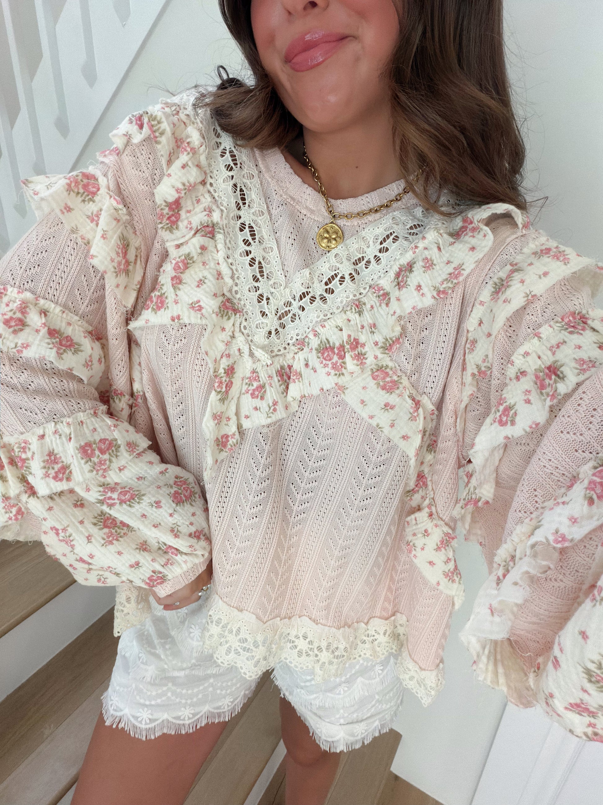 The Garden Party Blouse - Pink Floral