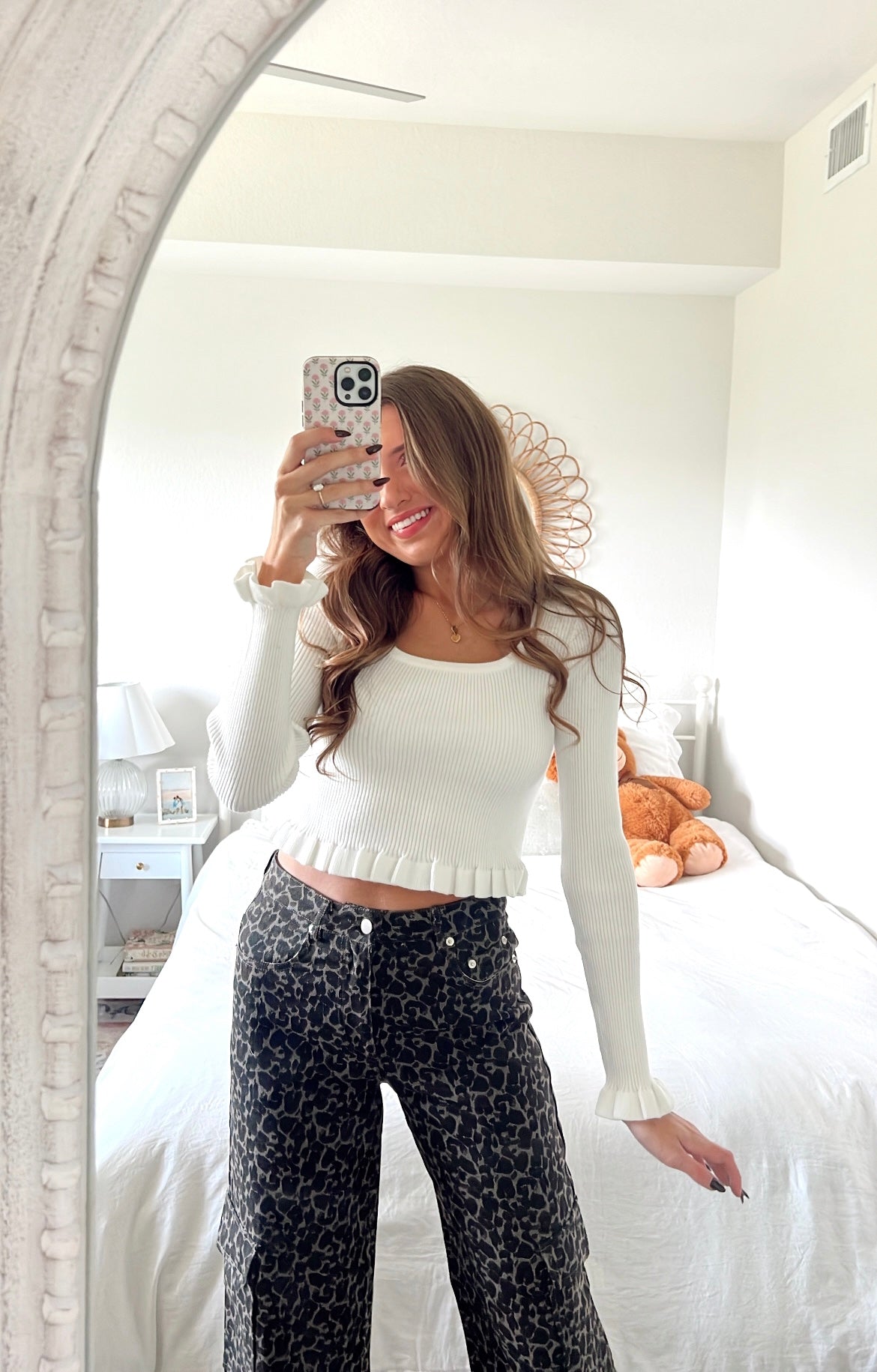 IVORY RUFFLE LONG SLEEVE