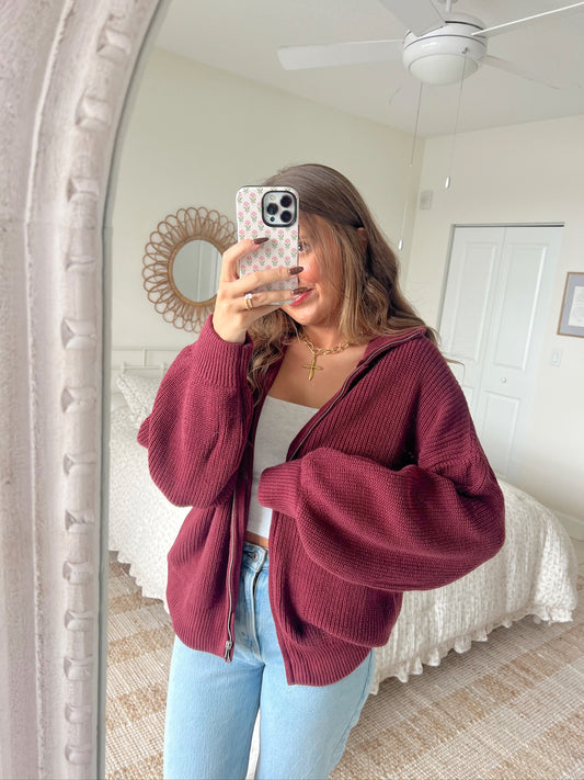 THE LULANI ZIP - CRANBERRY