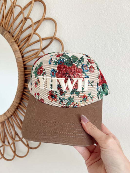'YHWH' FLORAL HAT