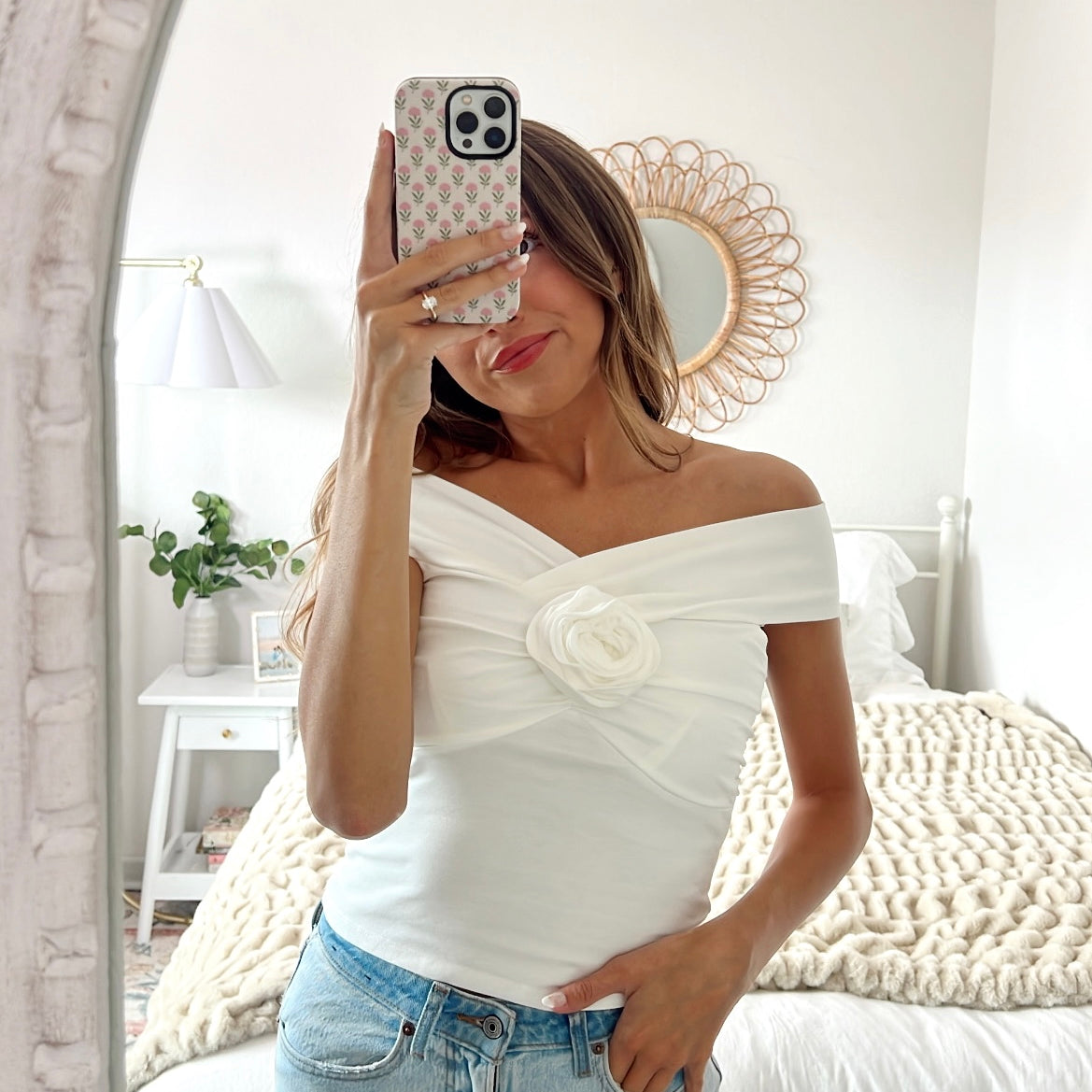 White Rose Top