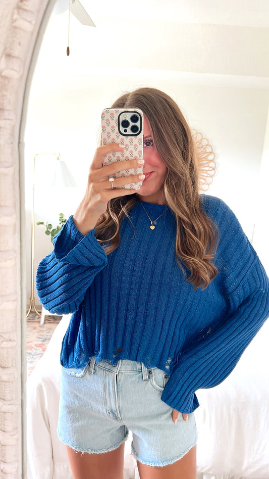 CORA BEACH KNIT - ROYAL BLUE