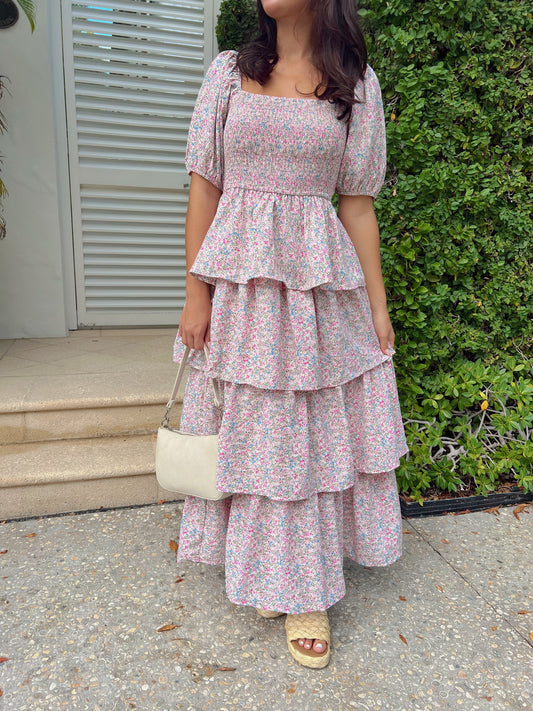 GARDEN PARTY TIERED MAXI DRESS