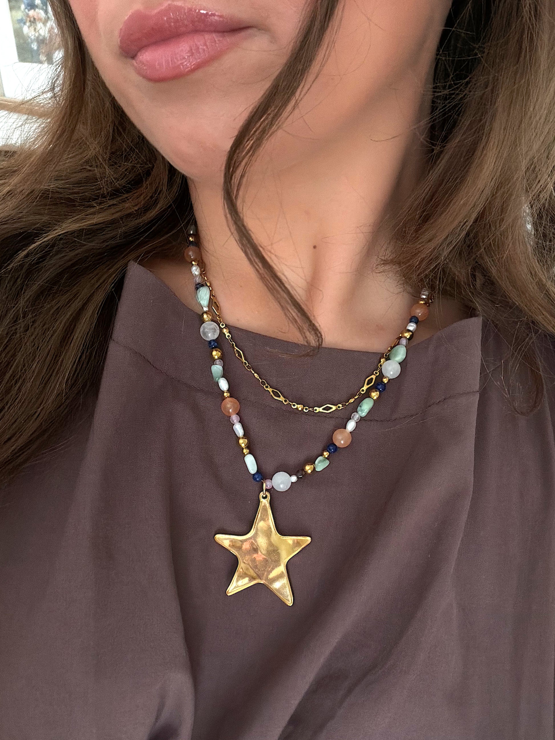 Saltwater Star Necklace - Rainbow