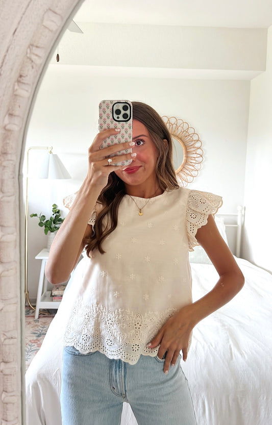 HARLOW EYELET TOP