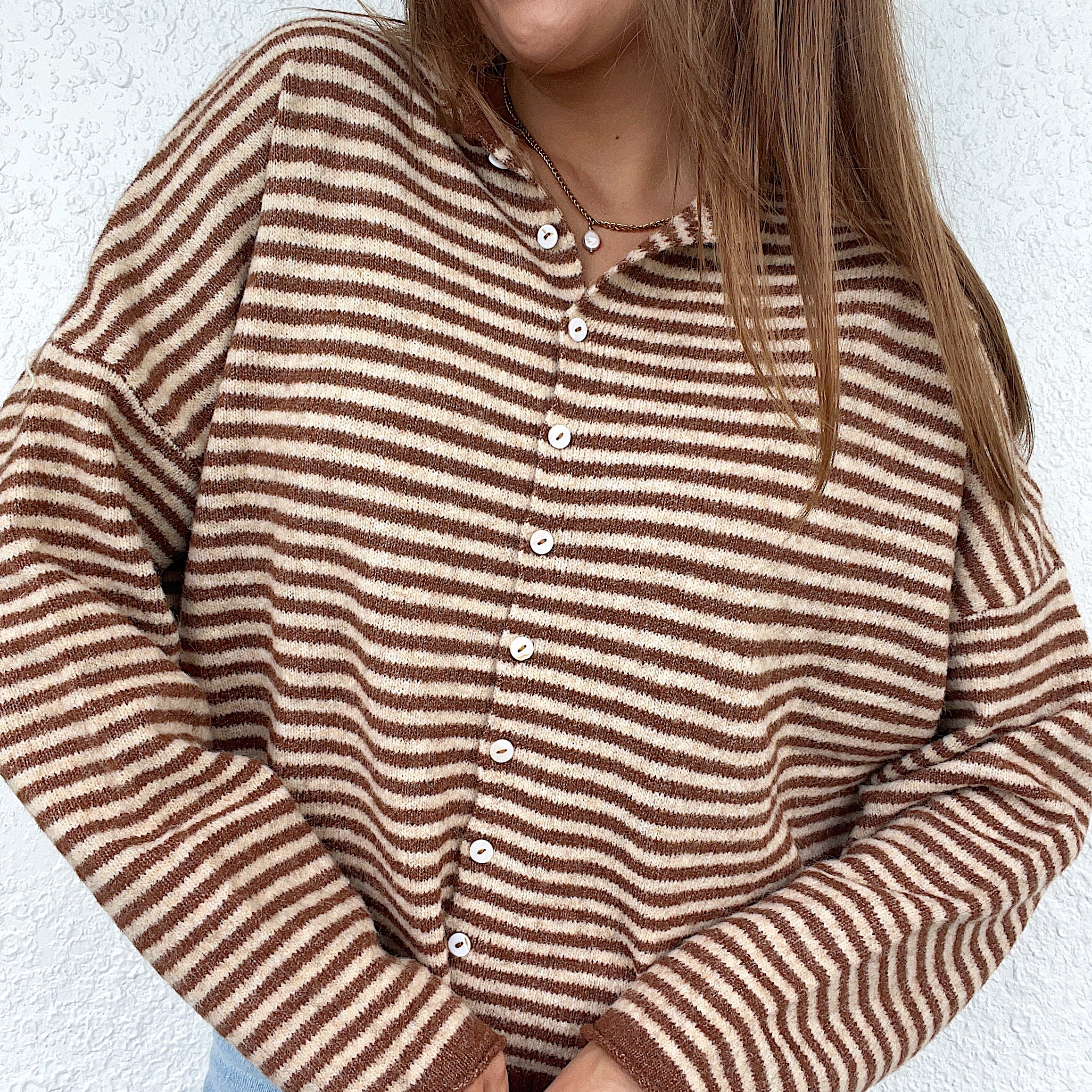 Church Girl Knit - Espresso Stripe