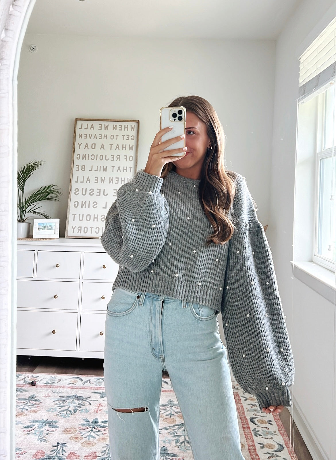 ASH PEARL DETAILED SWEATER