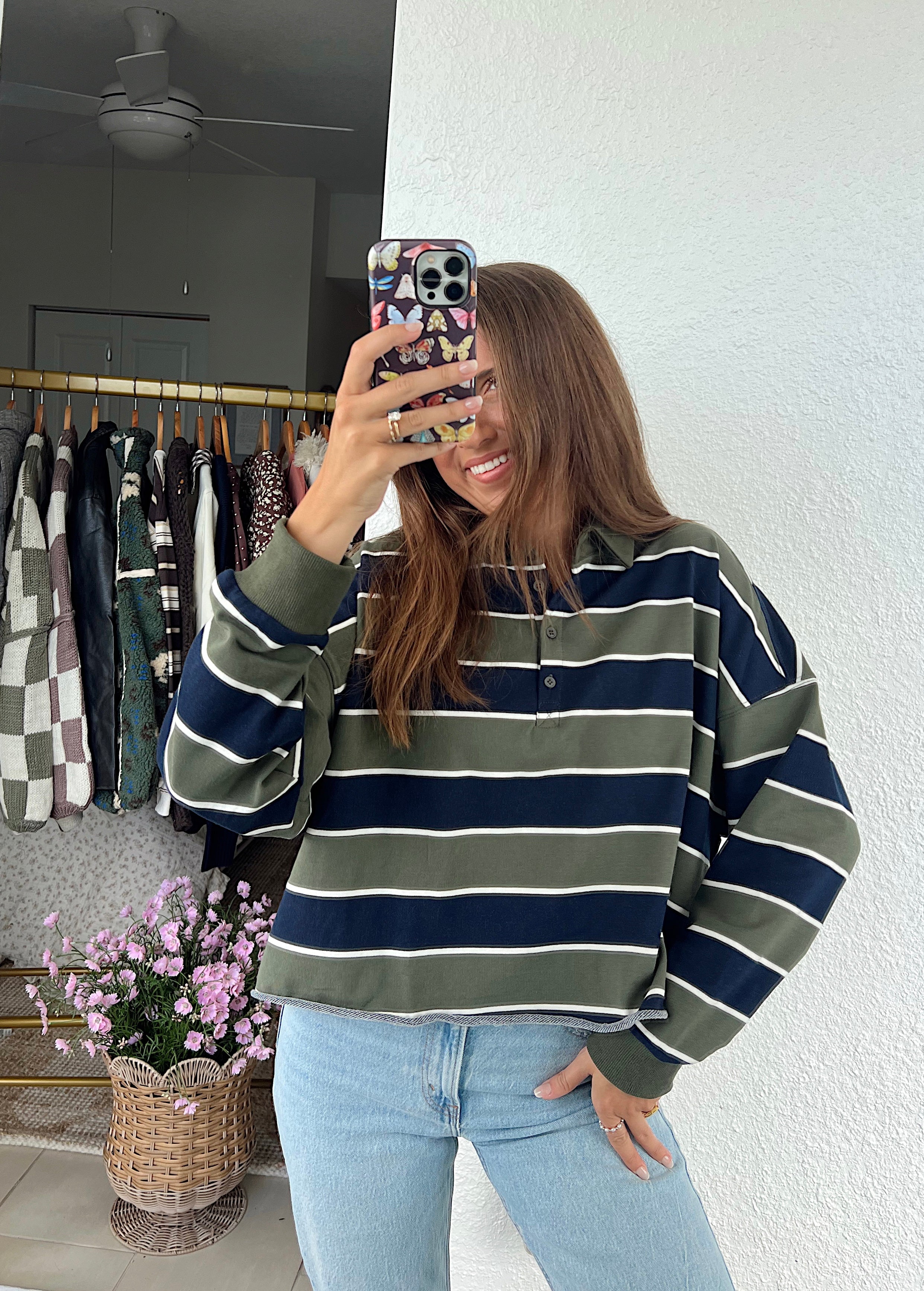 Chloe Stripe Pullover Polo