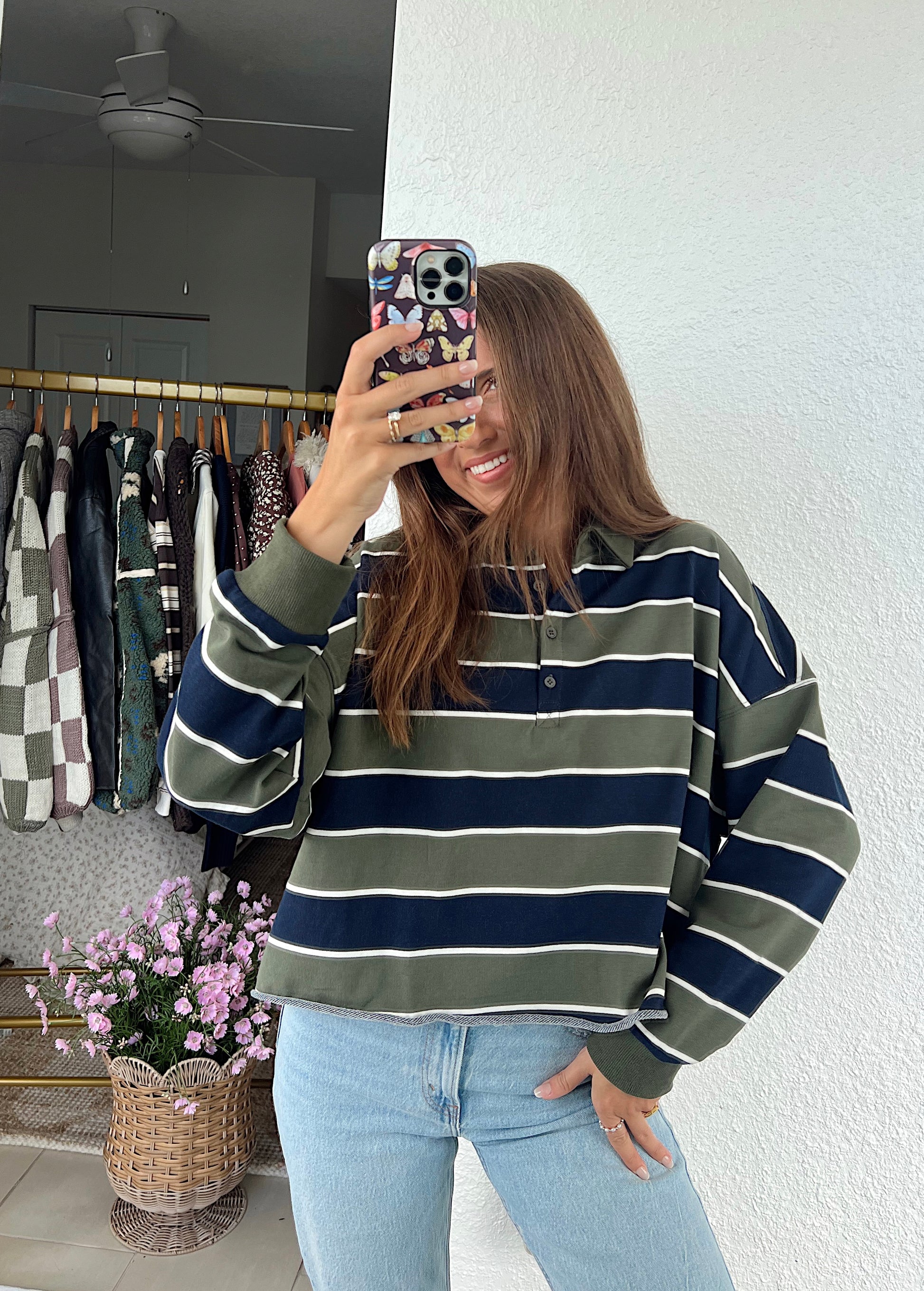 Chloe Stripe Pullover Polo