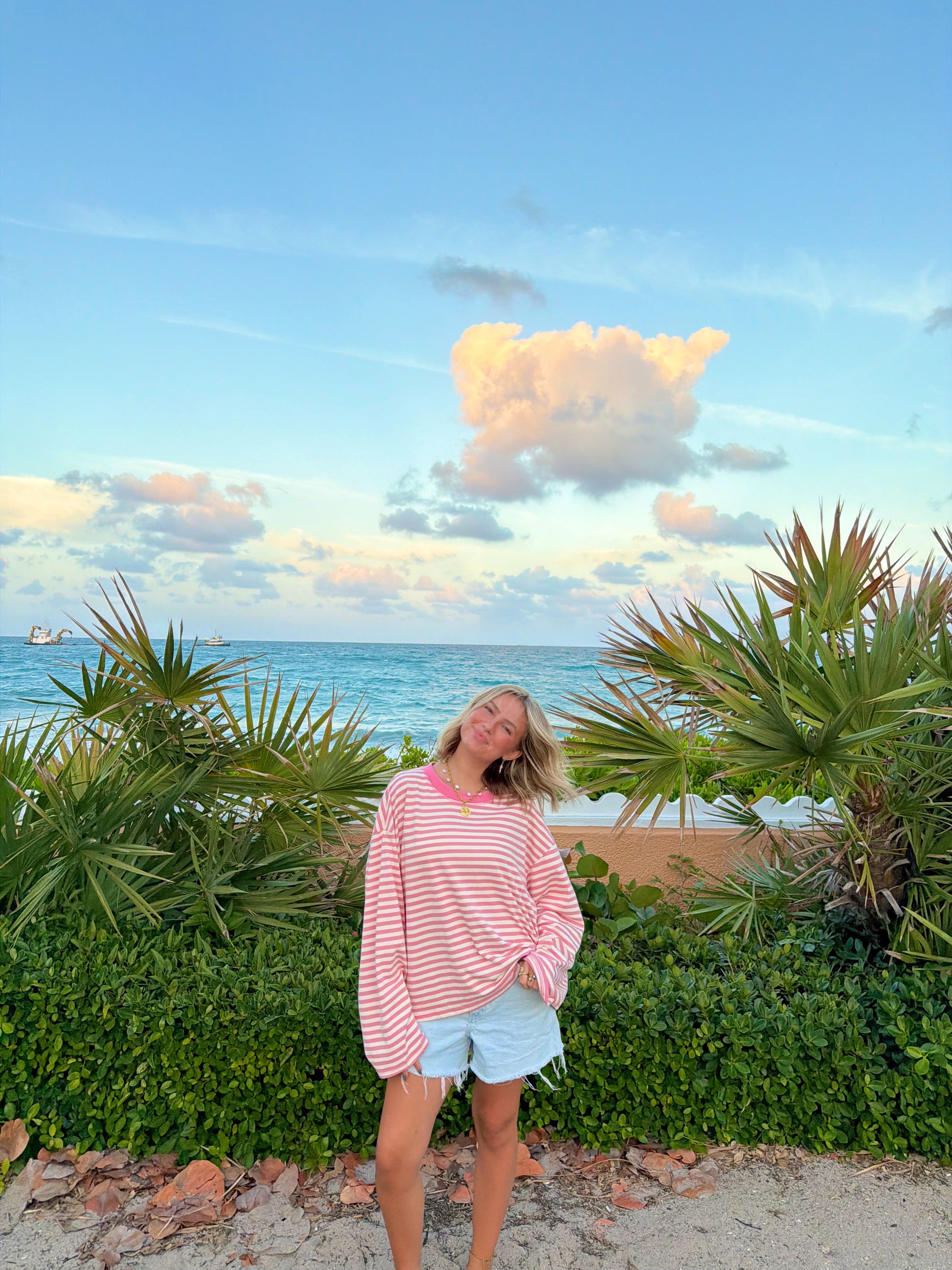 Maggie Long Sleeve Top - Pink