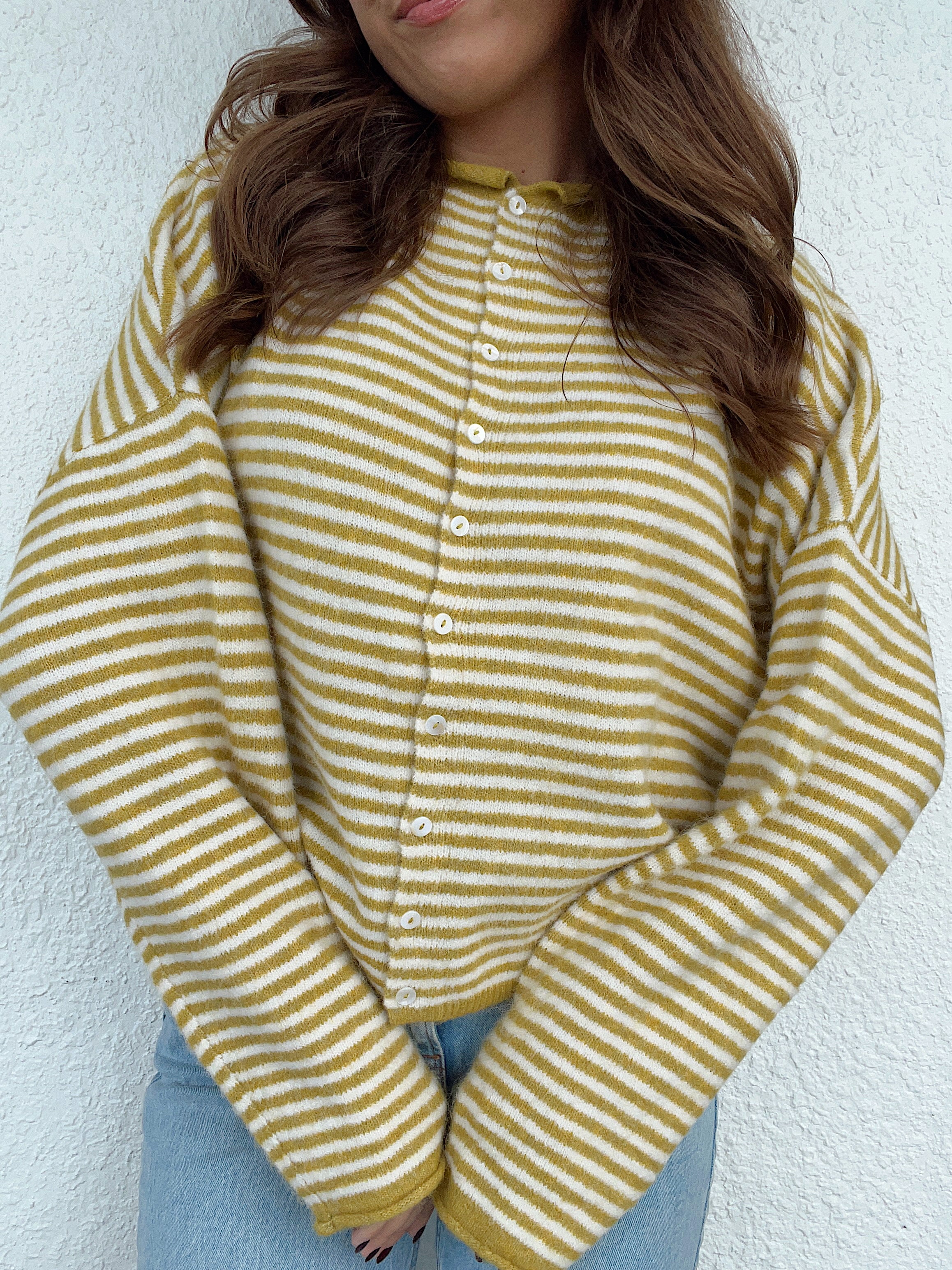Church Girl Knit - Mustard Stripe