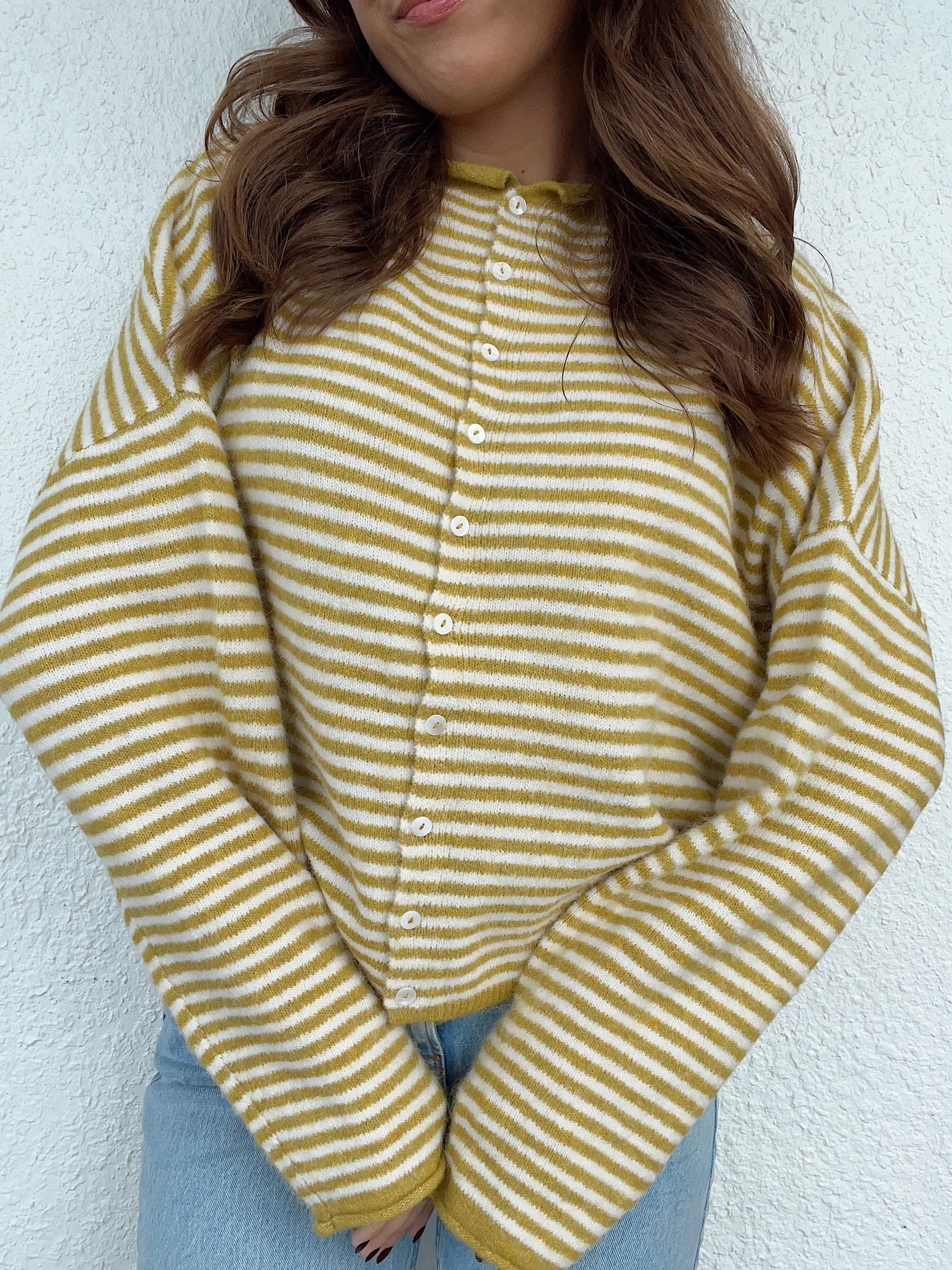 Church Girl Knit - Mustard Stripe