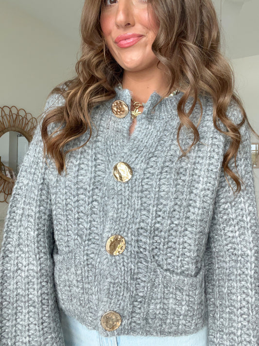 AMELIA CARDIGAN - CHARCOAL