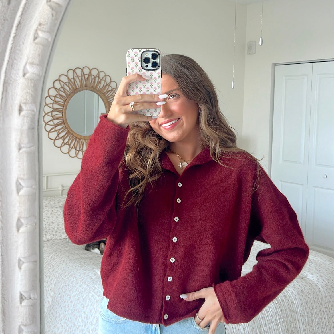 Church Girl Knit - Burgundy