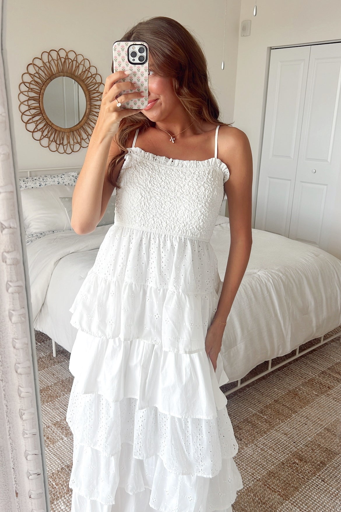 Eyelet Tiered Maxi Dress