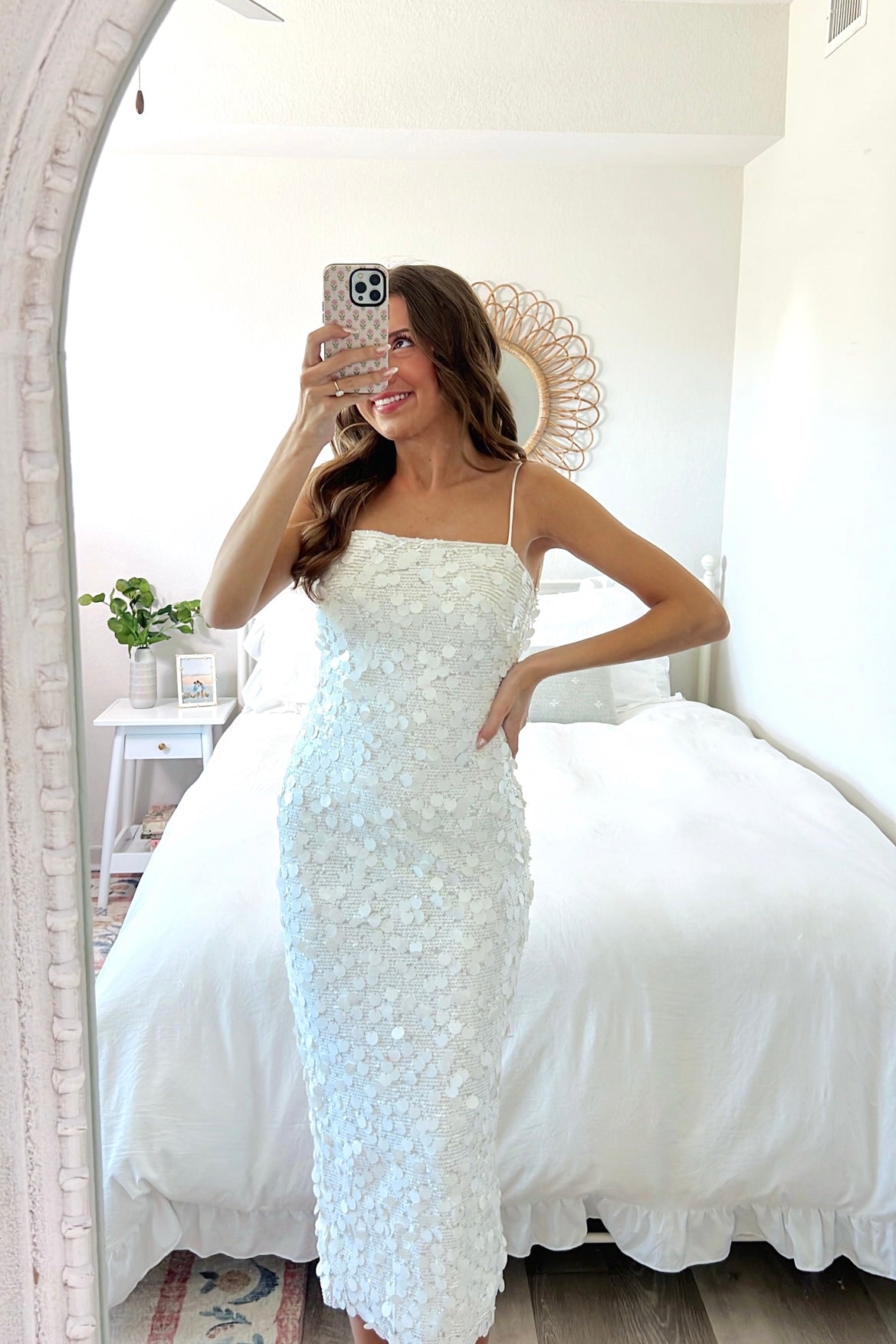 Sequin White Bodycon Dress