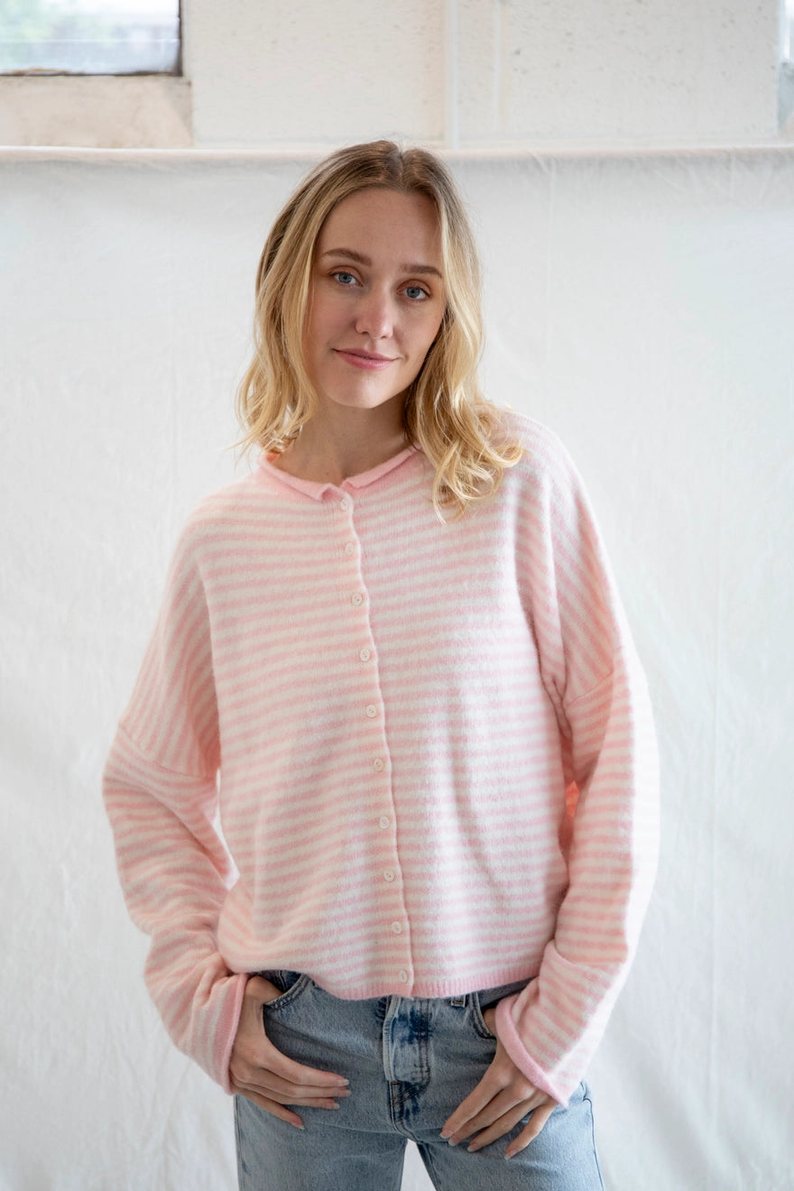 Church Girl Knit - Bubblegum Pink Stripe