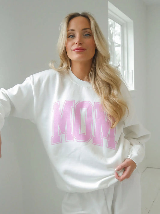 'MOM' PINK BLOCK CREW