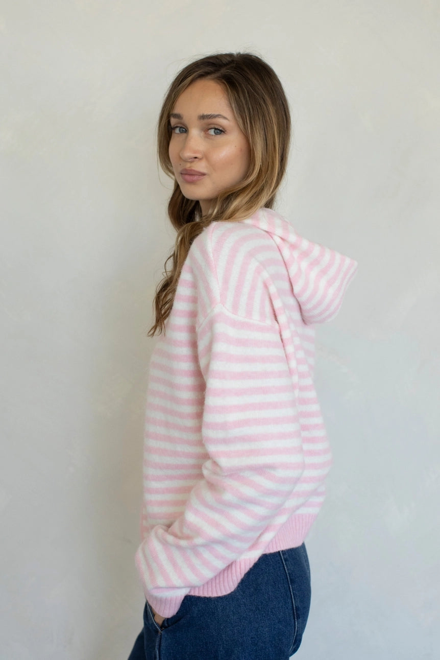 Strawberry Stripe Zip Up