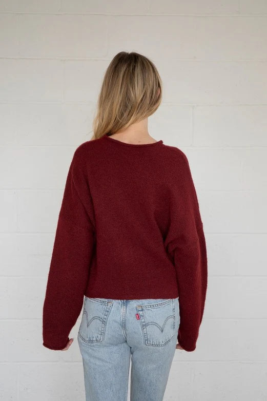 Church Girl Knit - Burgundy