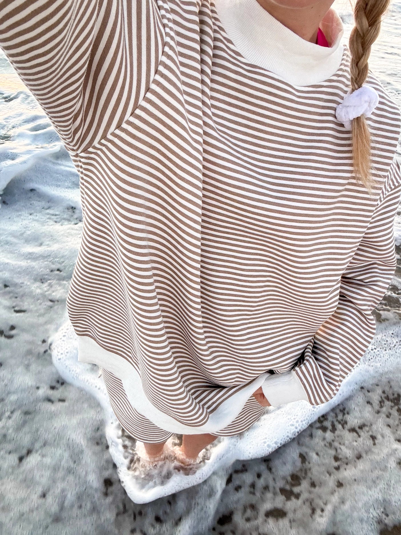Rosaline Stripe Mockneck - Brown