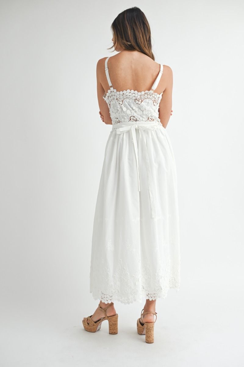 LACEY WHITE FLORAL MIDI DRESS
