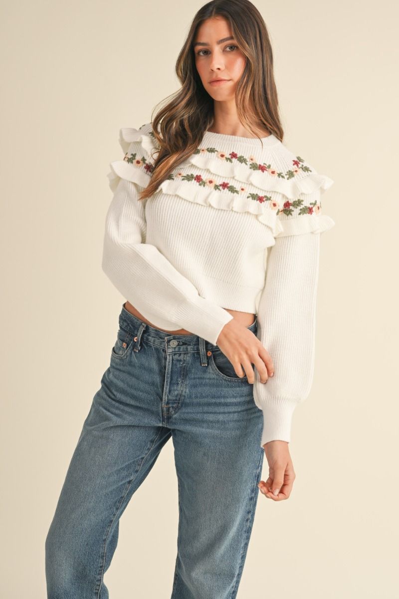 NUTMEG RUFFLE KNIT