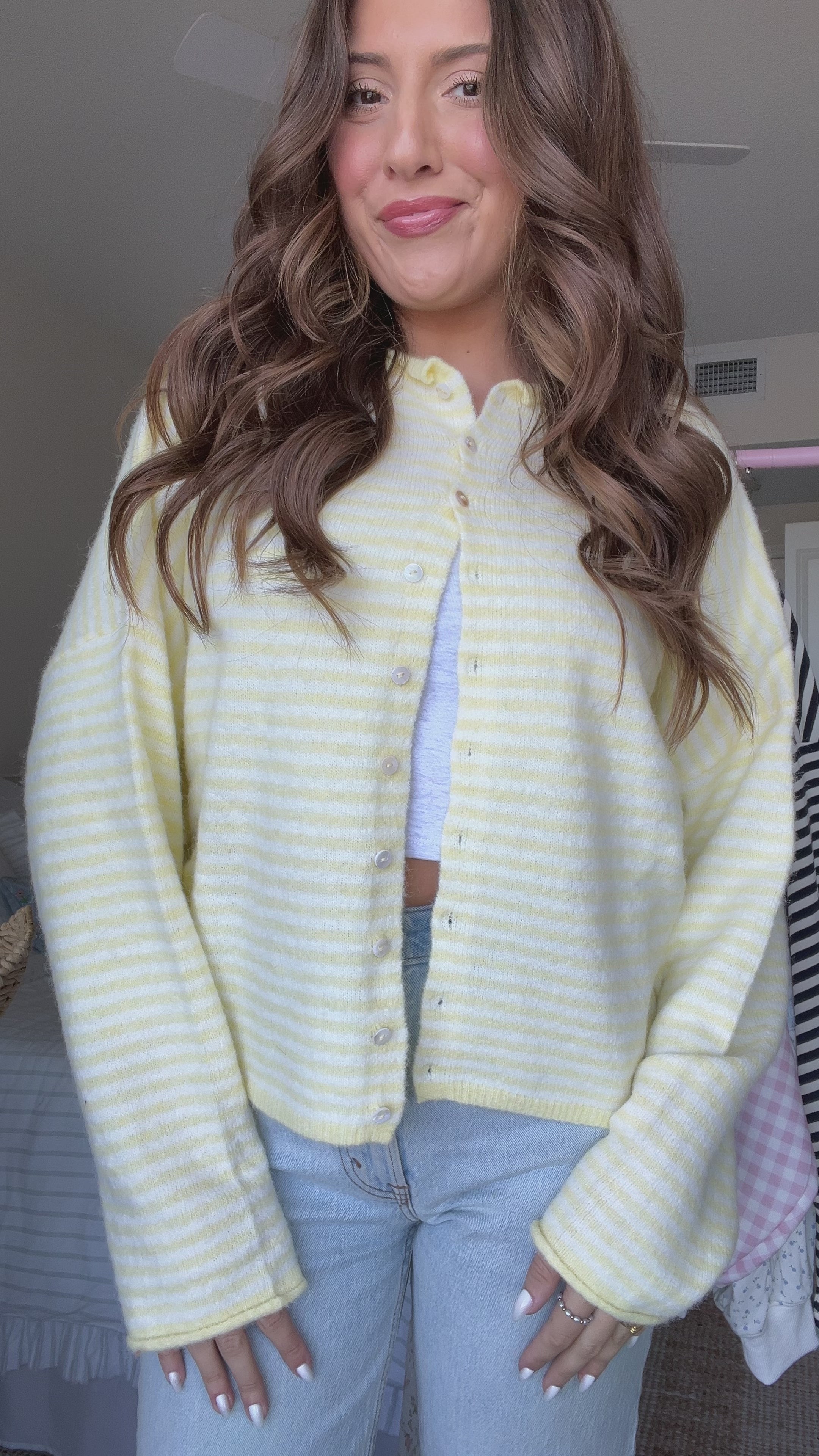 Church Girl Knit - Butter Yellow Stripe